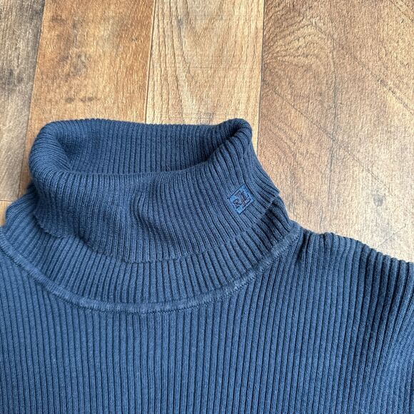 Vintage Ralph Lauren Sweater Women's Large Blue LRL Ribbed Knit Turtleneck 3119 - Picture 2 of 12